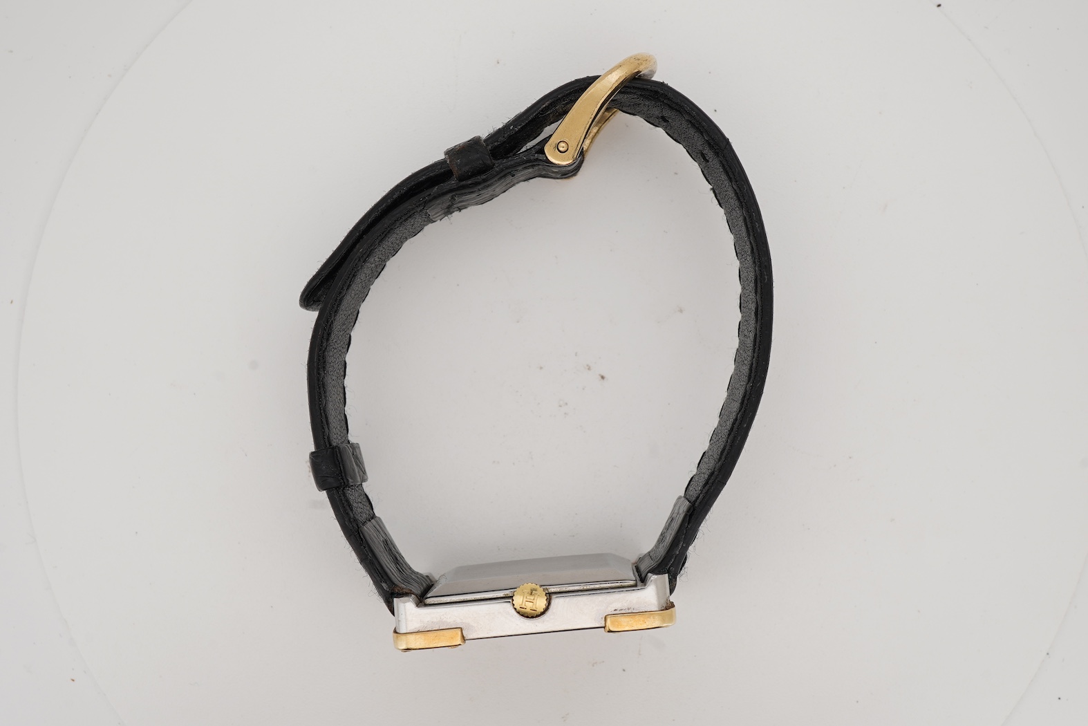 A 1970's/1980's stainless steel and gold Hermes manual wind wrist watch